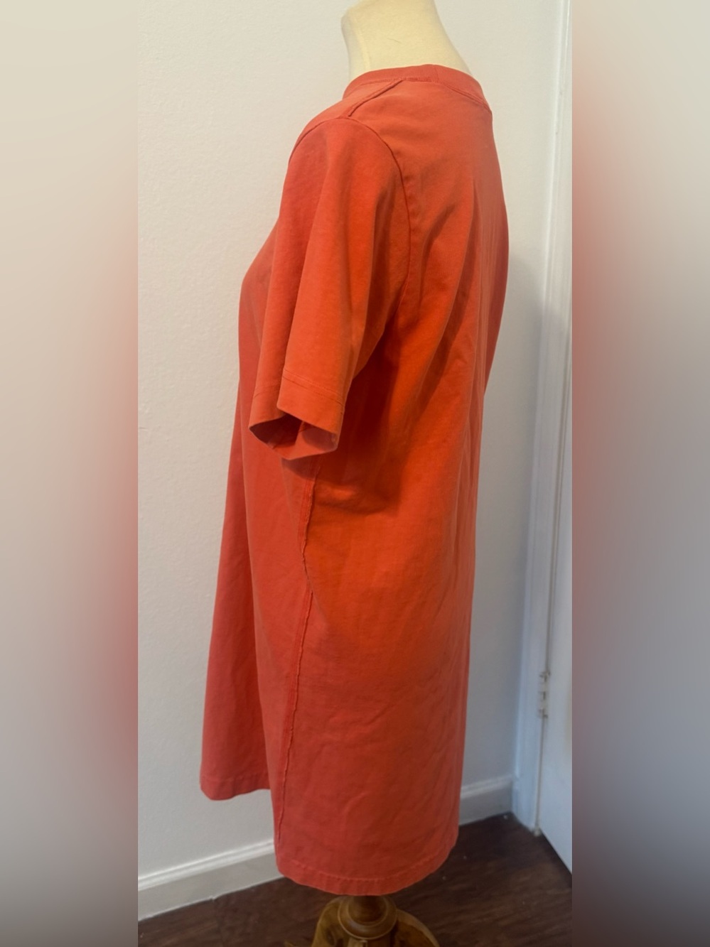 Acne Studios Orange Reverse Logo T-Shirt Dress Streetwear Relaxed Fit Medium - Picture 3 of 11